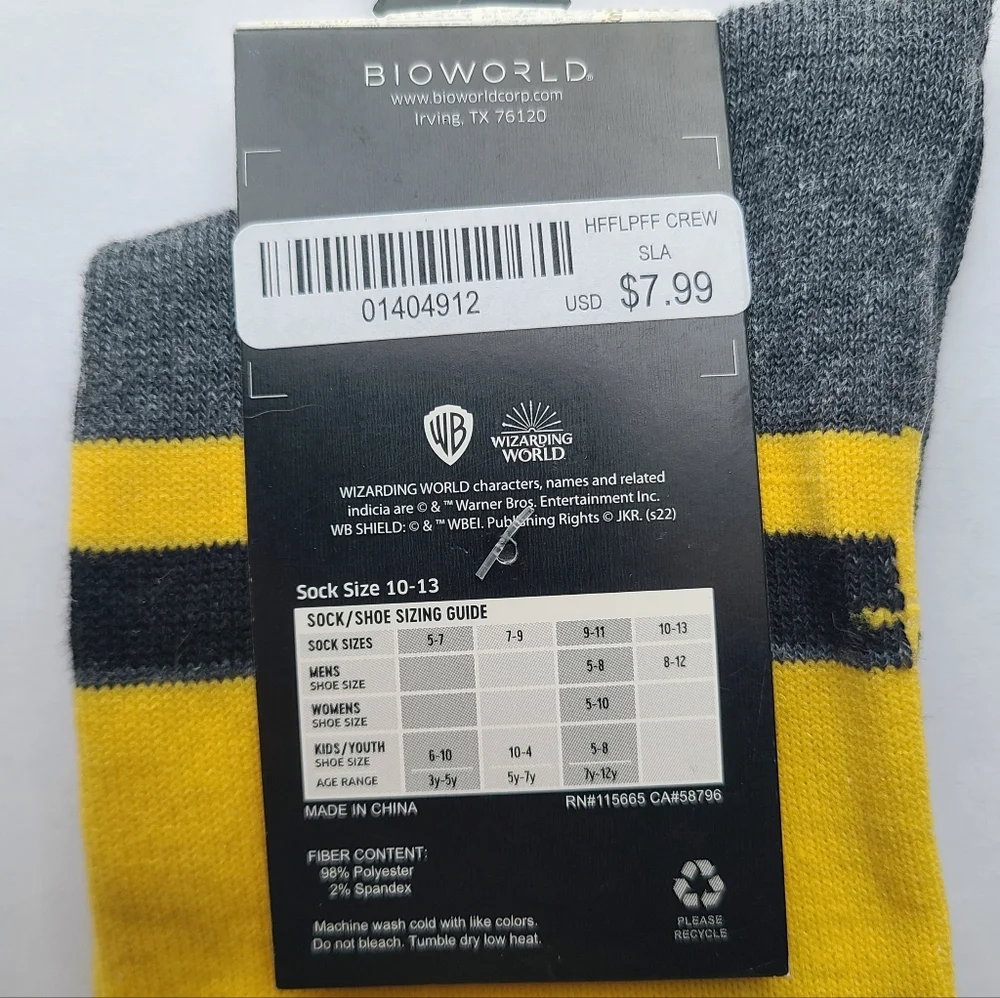 NWT Harry Potter Hufflepuff Socks - Picture 3 of 4